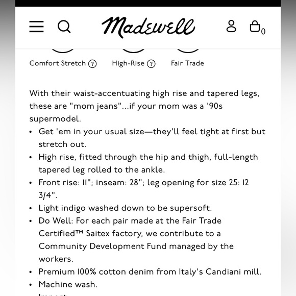 Madewell perfect vintage jean size 25, light blue - Picture 2 of 8